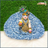 Cotton Frill Floral Print Multicolor Laddu Gopal Poshak With Patka